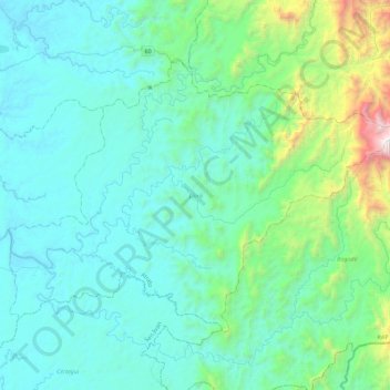 Lloró topographic map, elevation, terrain