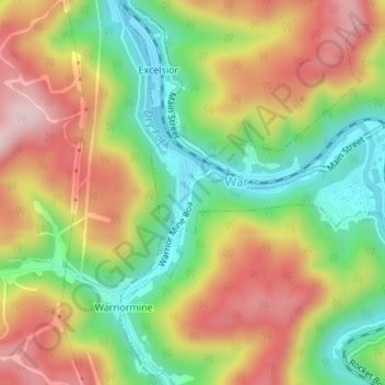 War topographic map, elevation, terrain