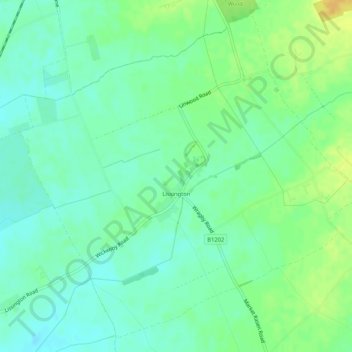 Lissington CP topographic map, elevation, terrain