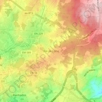 Rio de Loba topographic map, elevation, terrain