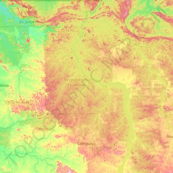 Cotriguaçu topographic map, elevation, terrain