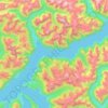Toba Inlet topographic map, elevation, terrain