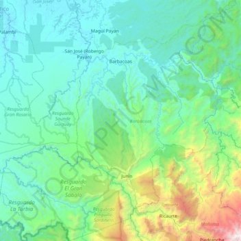 Barbacoas topographic map, elevation, terrain