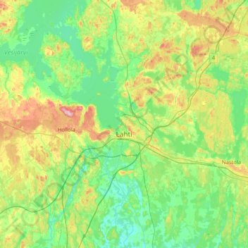 Lahti topographic map, elevation, terrain
