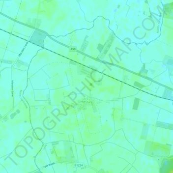 Hessay topographic map, elevation, terrain