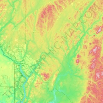 Denmark Parish topographic map, elevation, terrain