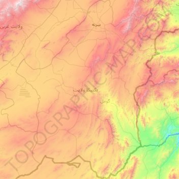 Paktika Province topographic map, elevation, terrain