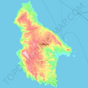 Kythira topographic map, elevation, terrain
