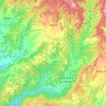 Sagàs topographic map, elevation, terrain