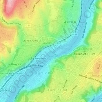 Saint-Rambert topographic map, elevation, terrain