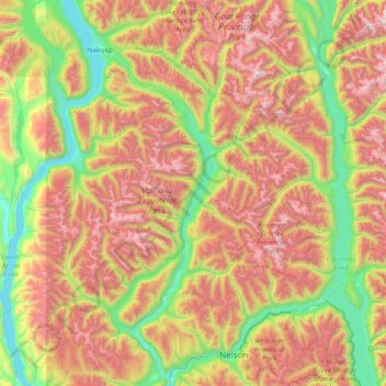 Area H (The Slocan Valley) topographic map, elevation, terrain
