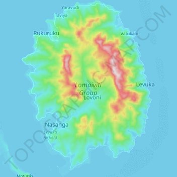 Ovalau topographic map, elevation, terrain
