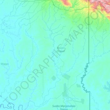 Boven Digoel topographic map, elevation, terrain