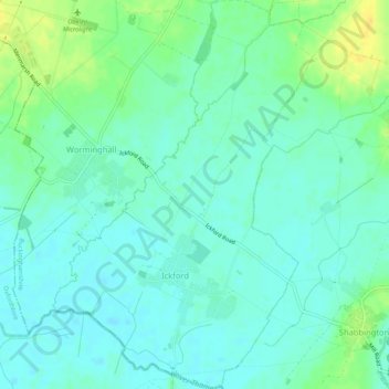 Ickford topographic map, elevation, terrain