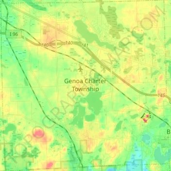 Genoa Township topographic map, elevation, terrain