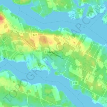 Georgetown Royalty topographic map, elevation, terrain