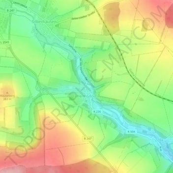 Helmsdorf topographic map, elevation, terrain