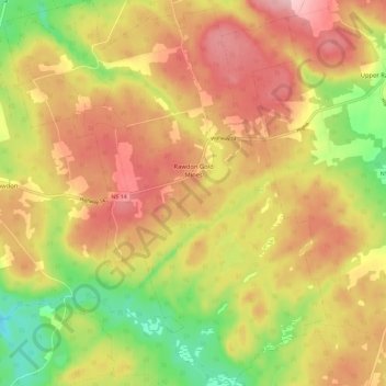 Rawdon Gold Mines topographic map, elevation, terrain