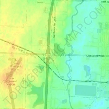 Lamar Heights topographic map, elevation, terrain