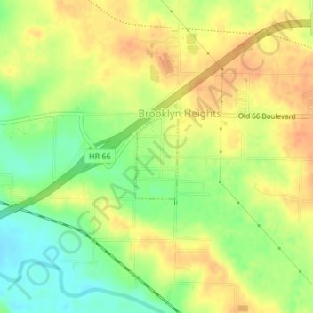 Brooklyn Heights topographic map, elevation, terrain