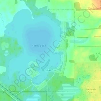 Hamlet of Antler Lake topographic map, elevation, terrain