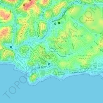 Vale das Pedrinhas topographic map, elevation, terrain