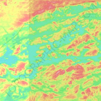 Quetico Lake topographic map, elevation, terrain