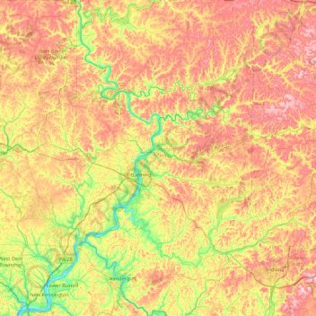 Armstrong County topographic map, elevation, terrain