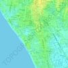 Seminyak topographic map, elevation, terrain