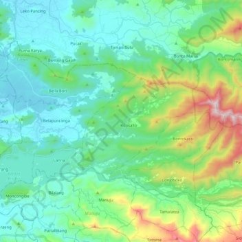 Parangloe topographic map, elevation, terrain