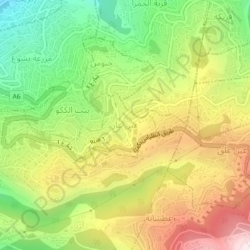 Ain Aar topographic map, elevation, terrain