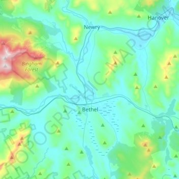 Bethel topographic map, elevation, terrain