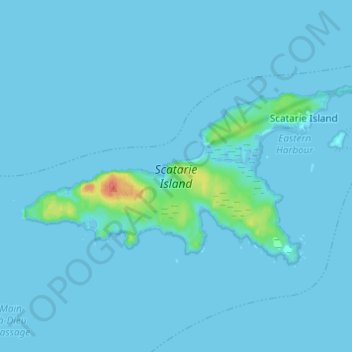 Scatarie Island topographic map, elevation, terrain