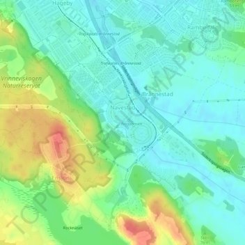 Navestad topographic map, elevation, terrain