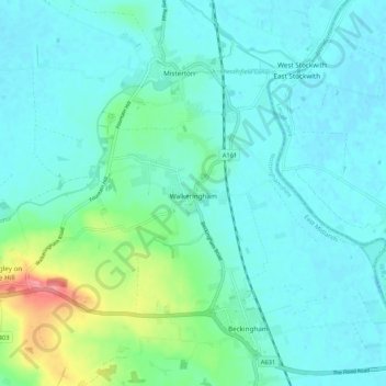 Walkeringham topographic map, elevation, terrain