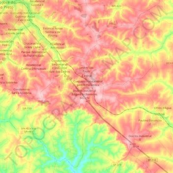 Cedral topographic map, elevation, terrain