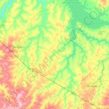 Glicério topographic map, elevation, terrain