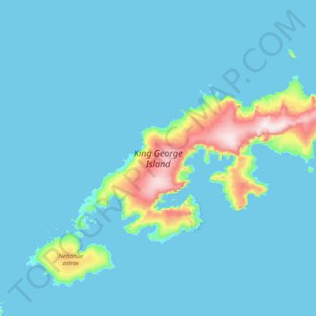 King George Island topographic map, elevation, terrain