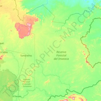 Parroquia Sección Capital Sifontes topographic map, elevation, terrain