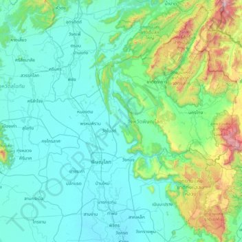 Phitsanulok Province topographic map, elevation, terrain