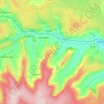 Danby topographic map, elevation, terrain