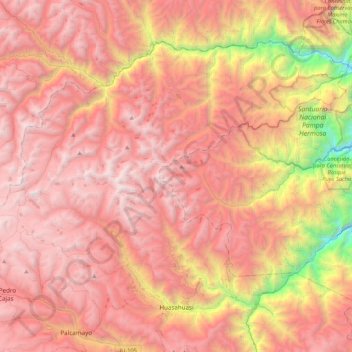 Huasahuasi topographic map, elevation, terrain
