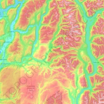 Area E (Cherryville/East Creighton) topographic map, elevation, terrain