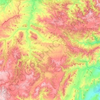 Morella topographic map, elevation, terrain