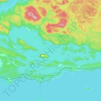 Lauzon Lake topographic map, elevation, terrain