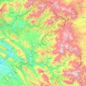 Soran District topographic map, elevation, terrain