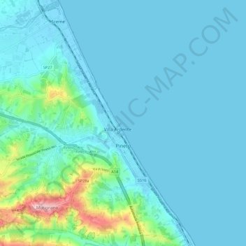 Pineto topographic map, elevation, terrain