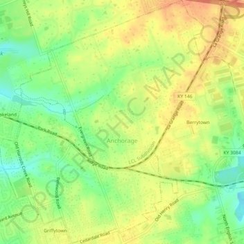 Anchorage topographic map, elevation, terrain