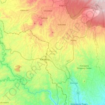 Mathira West topographic map, elevation, terrain