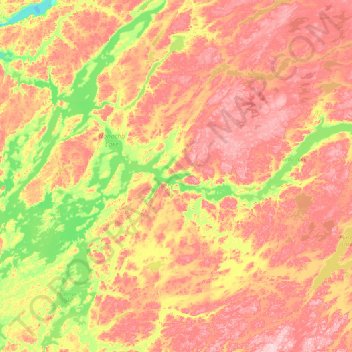 Nonacho Lake topographic map, elevation, terrain